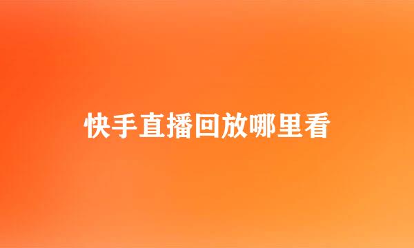 快手直播回放哪里看