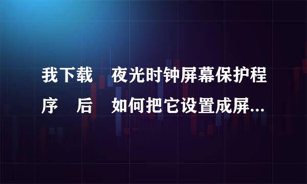 我下载 夜光时钟屏幕保护程序 后 如何把它设置成屏幕保护程序呢 多谢啦