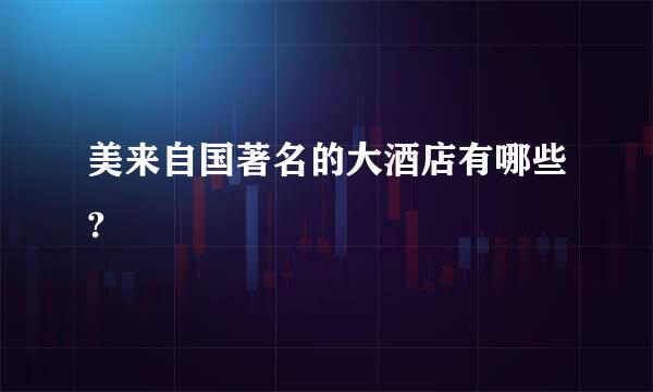 美来自国著名的大酒店有哪些?
