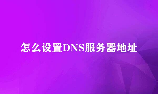 怎么设置DNS服务器地址