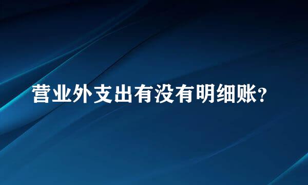 营业外支出有没有明细账？
