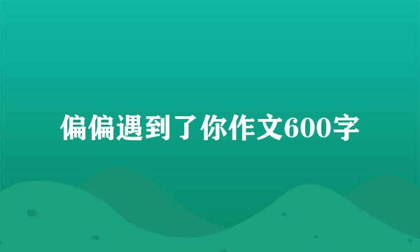 偏偏遇到了你作文600字