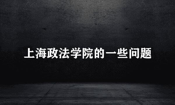 上海政法学院的一些问题
