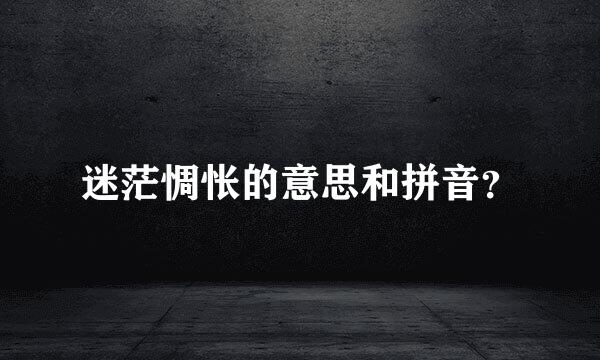 迷茫惆怅的意思和拼音？
