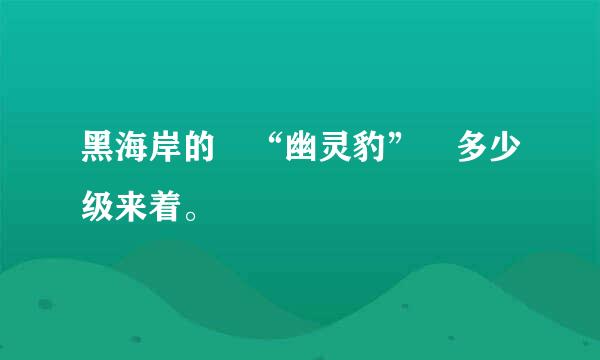 黑海岸的 “幽灵豹” 多少级来着。