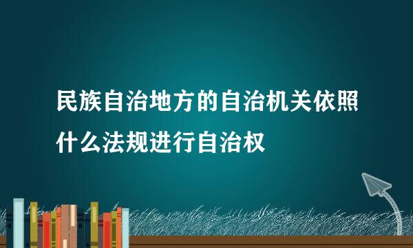 民族自治地方的自治机关依照什么法规进行自治权
