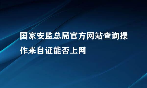 国家安监总局官方网站查询操作来自证能否上网