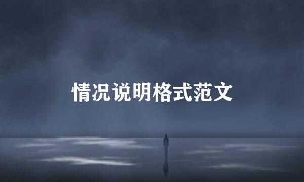 情况说明格式范文