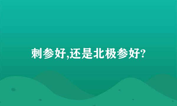 刺参好,还是北极参好?