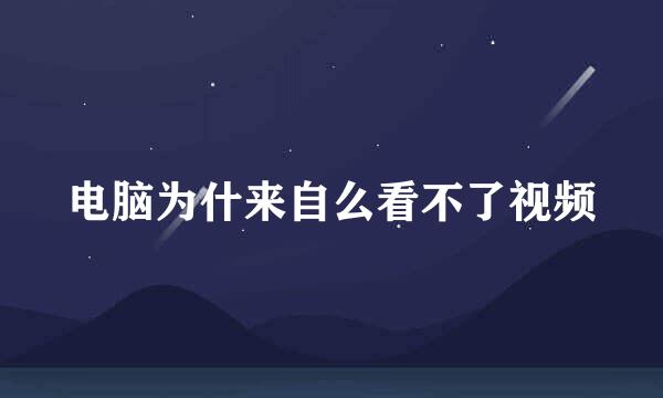 电脑为什来自么看不了视频
