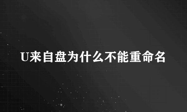 U来自盘为什么不能重命名