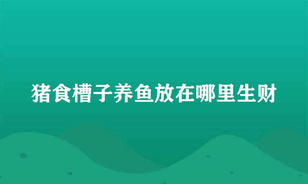 猪食槽子养鱼放在哪里生财