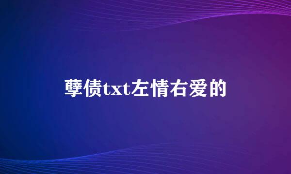 孽债txt左情右爱的
