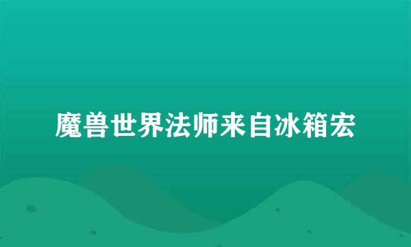 魔兽世界法师来自冰箱宏