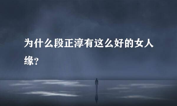 为什么段正淳有这么好的女人缘？