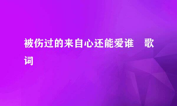 被伤过的来自心还能爱谁 歌词