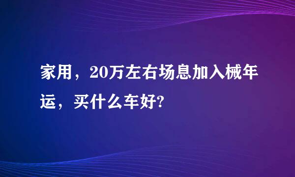 家用，20万左右场息加入械年运，买什么车好?