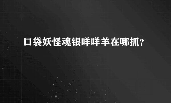 口袋妖怪魂银咩咩羊在哪抓？