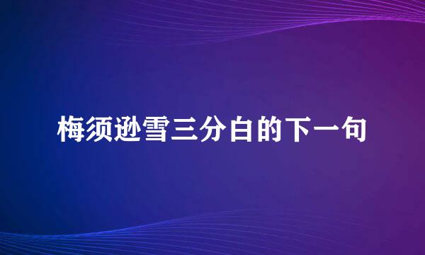 梅须逊雪三分白的下一句