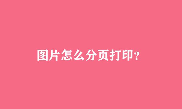 图片怎么分页打印？