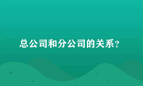 总公司和分公司的关系？