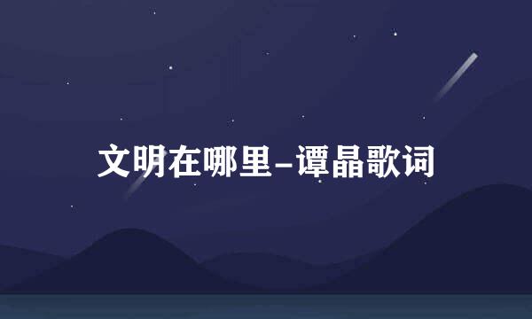 文明在哪里-谭晶歌词