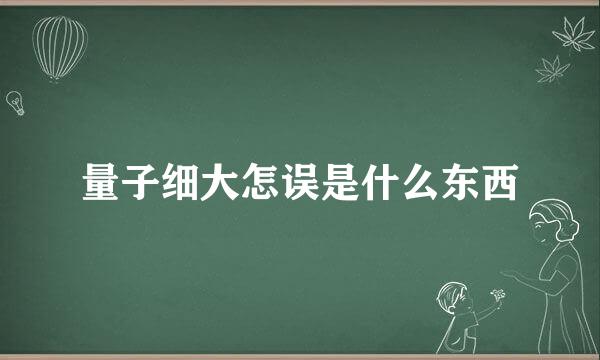 量子细大怎误是什么东西