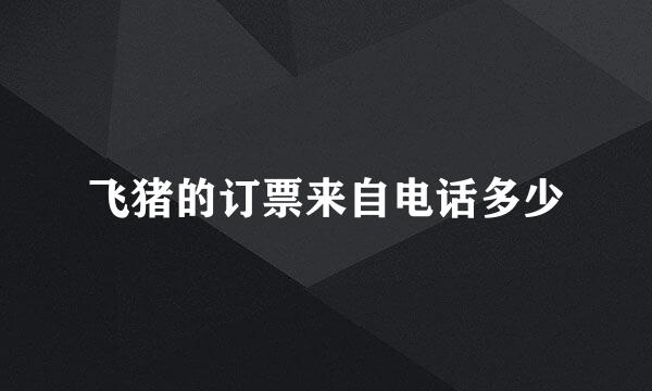 飞猪的订票来自电话多少