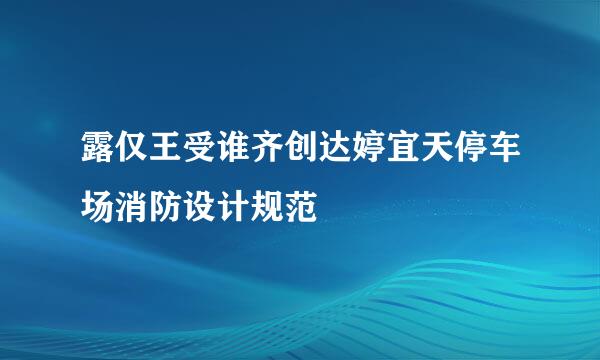 露仅王受谁齐创达婷宜天停车场消防设计规范