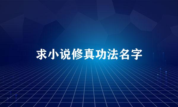 求小说修真功法名字