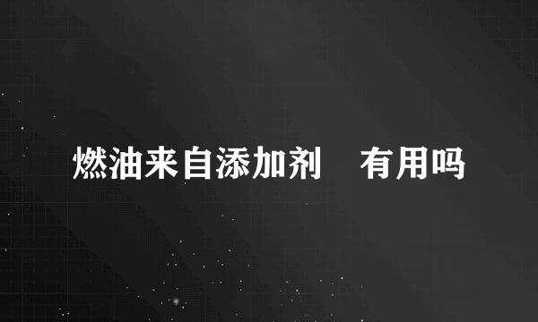 燃油来自添加剂 有用吗