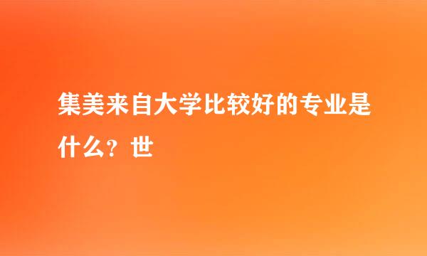 集美来自大学比较好的专业是什么？世