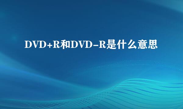 DVD+R和DVD-R是什么意思