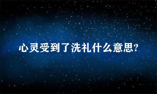 心灵受到了洗礼什么意思?