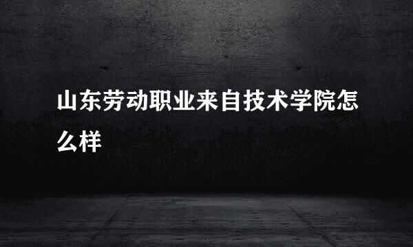 山东劳动职业来自技术学院怎么样