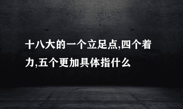 十八大的一个立足点,四个着力,五个更加具体指什么