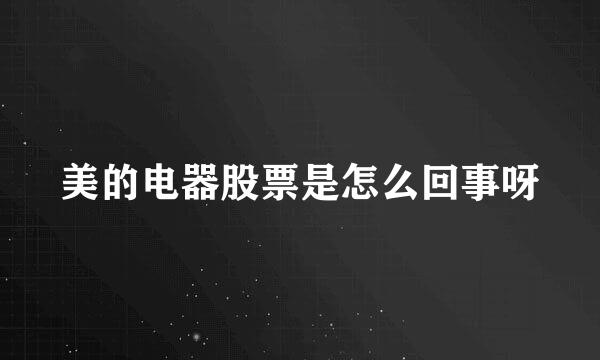 美的电器股票是怎么回事呀