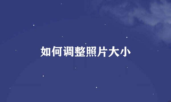 如何调整照片大小