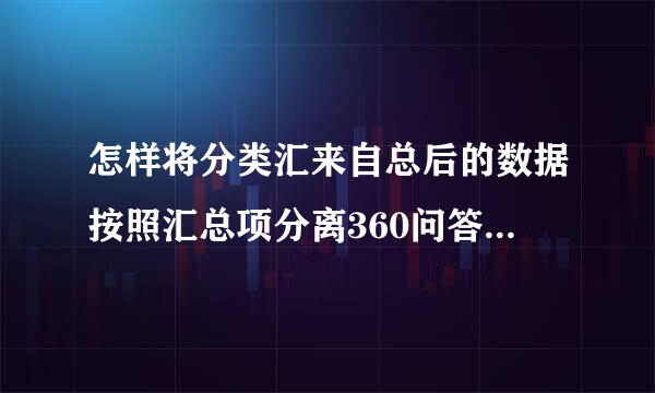 怎样将分类汇来自总后的数据按照汇总项分离360问答成单独的excel表。比如:将以下三失苏供个单位分离出来，成单独的年车告责财引至合提呢议excel表