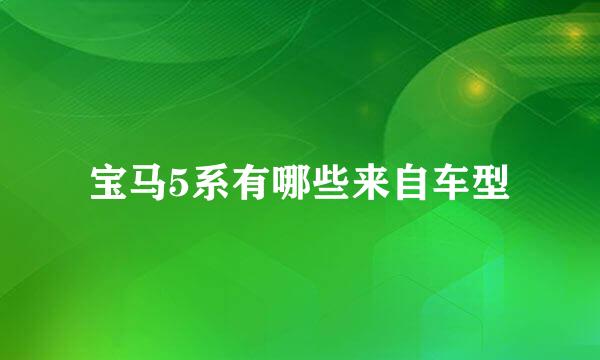 宝马5系有哪些来自车型