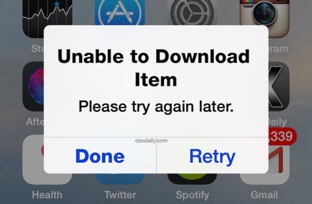 苹果unable to download app什么意思