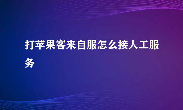 打苹果客来自服怎么接人工服务