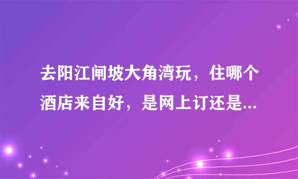 去阳江闸坡大角湾玩，住哪个酒店来自好，是网上订还是到酒店360问答去。