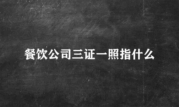 餐饮公司三证一照指什么