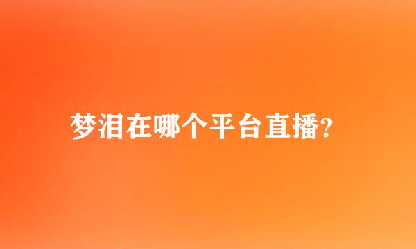 梦泪在哪个平台直播？