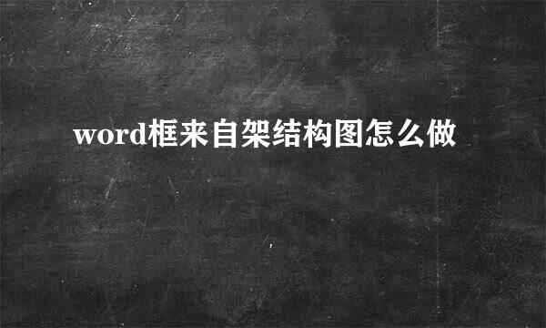 word框来自架结构图怎么做