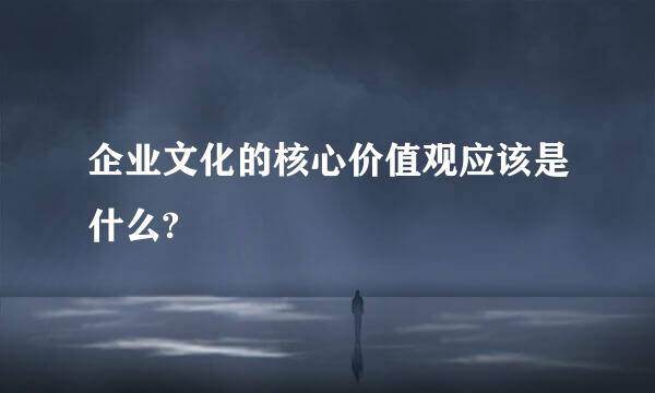 企业文化的核心价值观应该是什么?