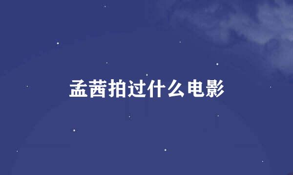 孟茜拍过什么电影