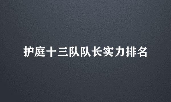 护庭十三队队长实力排名