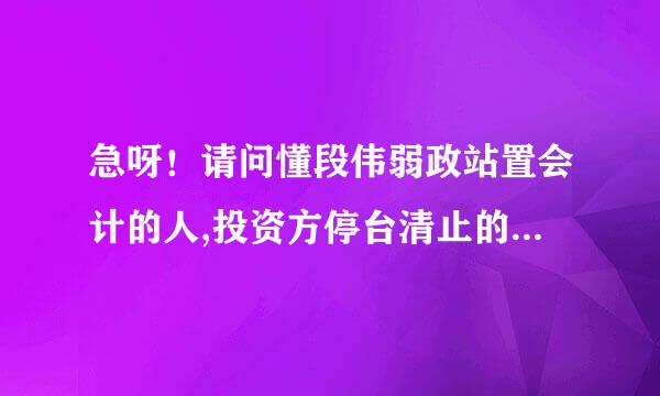急呀！请问懂段伟弱政站置会计的人,投资方停台清止的经济性质是什么意思?要怎样填写？